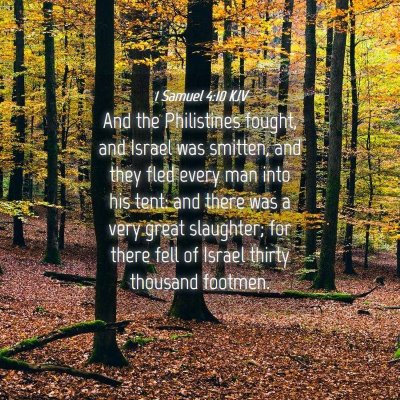 Picture 04 - 1 Samuel 4:10 KJV - And the Philistines fought, and Israel was - Bible Verse Picture