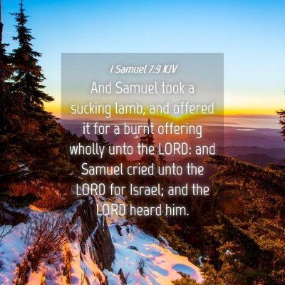 Picture 04 - 1 Samuel 7:9 KJV - And Samuel took a sucking lamb, and offered it - Bible Verse Picture