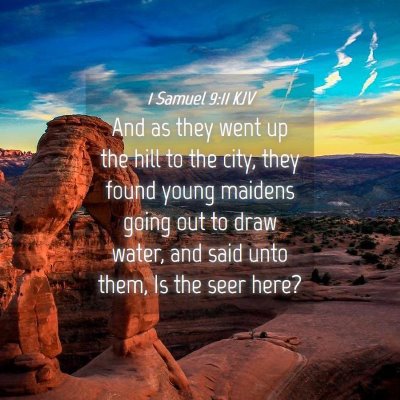 Picture 04 - 1 Samuel 9:11 KJV - And as they went up the hill to the city, they - Bible Verse Picture