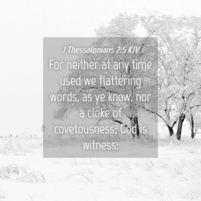 Picture 04 - 1 Thessalonians 2:5 KJV - For neither at any time used we flattering words, - Bible Verse Picture