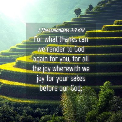Picture 04 - 1 Thessalonians 3:9 KJV - For what thanks can we render to God again for - Bible Verse Picture