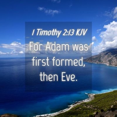 Picture 04 - 1 Timothy 2:13 KJV - For Adam was first formed, then - Bible Verse Picture