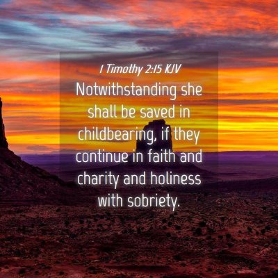 Picture 04 - 1 Timothy 2:15 KJV - Notwithstanding she shall be saved in - Bible Verse Picture