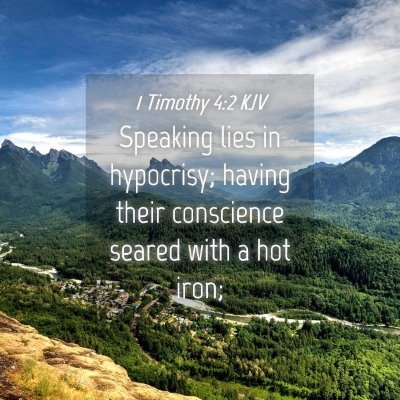 Picture 04 - 1 Timothy 4:2 KJV - Speaking lies in hypocrisy; having their - Bible Verse Picture