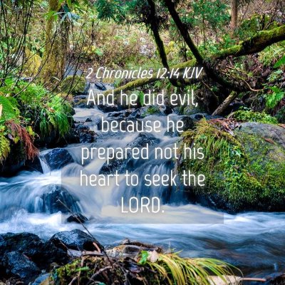 Picture 04 - 2 Chronicles 12:14 KJV - And he did evil, because he prepared not his - Bible Verse Picture