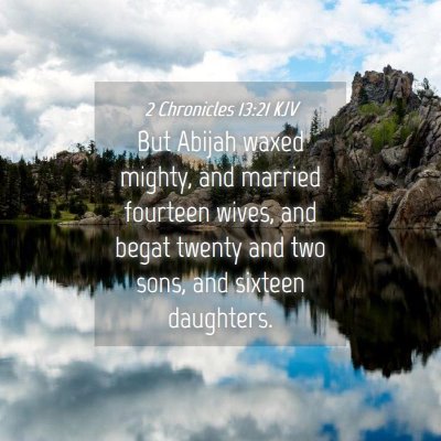 Picture 04 - 2 Chronicles 13:21 KJV - But Abijah waxed mighty, and married fourteen - Bible Verse Picture