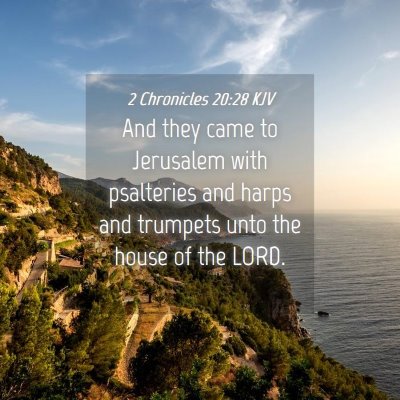 Picture 04 - 2 Chronicles 20:28 KJV - And they came to Jerusalem with psalteries and - Bible Verse Picture