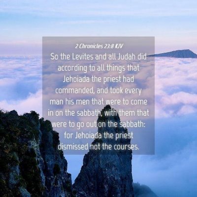 Picture 04 - 2 Chronicles 23:8 KJV - So the Levites and all Judah did according to all - Bible Verse Picture