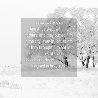 Picture 04 - 2 Chronicles 28:27 KJV - And Ahaz slept with his fathers, and they buried - Bible Verse Picture