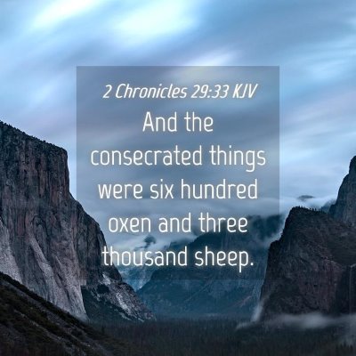 Picture 04 - 2 Chronicles 29:33 KJV - And the consecrated things were six hundred oxen - Bible Verse Picture