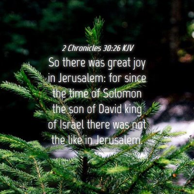 Picture 04 - 2 Chronicles 30:26 KJV - So there was great joy in Jerusalem: for since - Bible Verse Picture