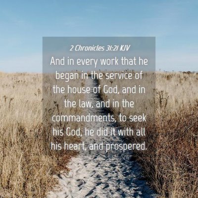 Picture 04 - 2 Chronicles 31:21 KJV - And in every work that he began in the service of - Bible Verse Picture