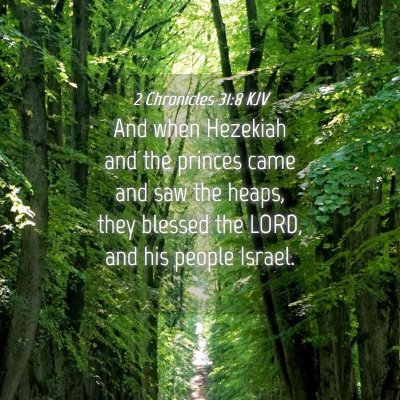 Picture 04 - 2 Chronicles 31:8 KJV - And when Hezekiah and the princes came and saw - Bible Verse Picture