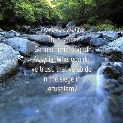 Picture 04 - 2 Chronicles 32:10 KJV - Thus saith Sennacherib king of Assyria, Whereon - Bible Verse Picture