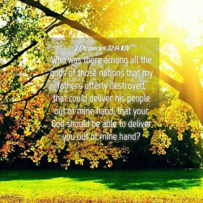 Picture 04 - 2 Chronicles 32:14 KJV - Who was there among all the gods of those nations - Bible Verse Picture