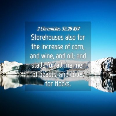 Picture 04 - 2 Chronicles 32:28 KJV - Storehouses also for the increase of corn, and - Bible Verse Picture