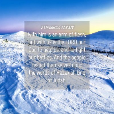 Picture 04 - 2 Chronicles 32:8 KJV - With him is an arm of flesh; but with us is the - Bible Verse Picture