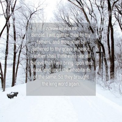 Picture 04 - 2 Chronicles 34:28 KJV - Behold, I will gather thee to thy fathers, and - Bible Verse Picture