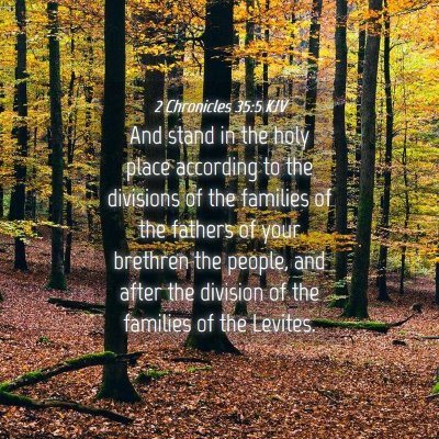 Picture 04 - 2 Chronicles 35:5 KJV - And stand in the holy place according to the - Bible Verse Picture