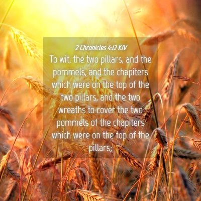 Picture 04 - 2 Chronicles 4:12 KJV - To wit, the two pillars, and the pommels, and the - Bible Verse Picture