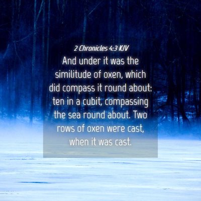 Picture 04 - 2 Chronicles 4:3 KJV - And under it was the similitude of oxen, which - Bible Verse Picture