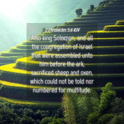 Picture 04 - 2 Chronicles 5:6 KJV - Also king Solomon, and all the congregation of - Bible Verse Picture