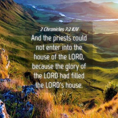 Picture 04 - 2 Chronicles 7:2 KJV - And the priests could not enter into the house of - Bible Verse Picture