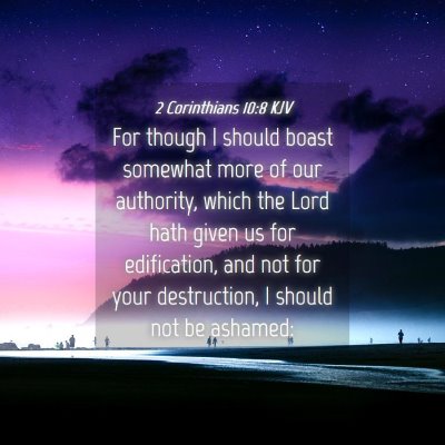 Picture 04 - 2 Corinthians 10:8 KJV - For though I should boast somewhat more of our - Bible Verse Picture