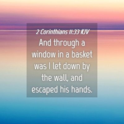 Picture 04 - 2 Corinthians 11:33 KJV - And through a window in a basket was I let down - Bible Verse Picture