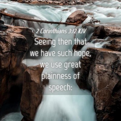 Picture 04 - 2 Corinthians 3:12 KJV - Seeing then that we have such hope, we use great - Bible Verse Picture