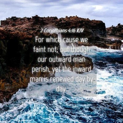 Picture 04 - 2 Corinthians 4:16 KJV - For which cause we faint not; but though our - Bible Verse Picture