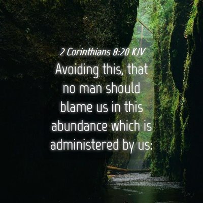 Picture 04 - 2 Corinthians 8:20 KJV - Avoiding this, that no man should blame us in - Bible Verse Picture