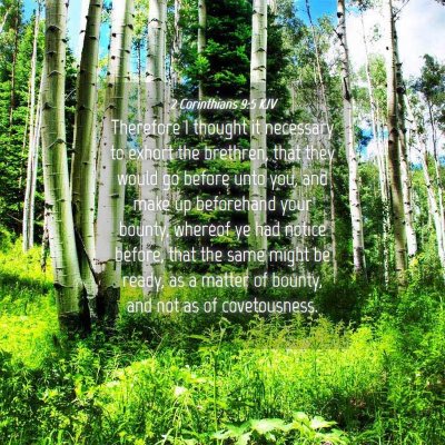 Picture 04 - 2 Corinthians 9:5 KJV - Therefore I thought it necessary to exhort the - Bible Verse Picture