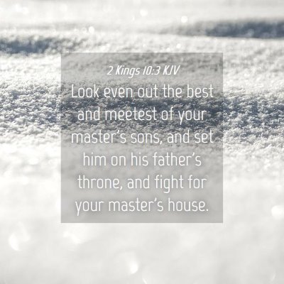 Picture 04 - 2 Kings 10:3 KJV - Look even out the best and meetest of your - Bible Verse Picture
