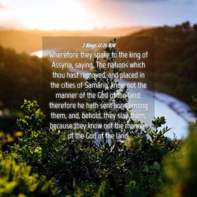 Picture 04 - 2 Kings 17:26 KJV - Wherefore they spake to the king of Assyria, - Bible Verse Picture