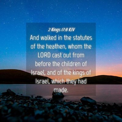 Picture 04 - 2 Kings 17:8 KJV - And walked in the statutes of the heathen, whom - Bible Verse Picture