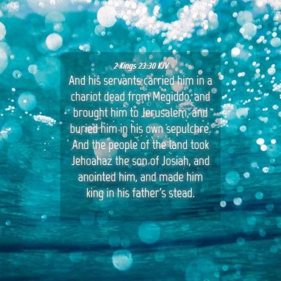 Picture 04 - 2 Kings 23:30 KJV - And his servants carried him in a chariot dead - Bible Verse Picture