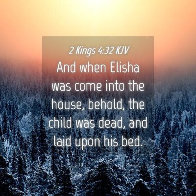 Picture 04 - 2 Kings 4:32 KJV - And when Elisha was come into the house, behold, - Bible Verse Picture