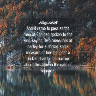 Picture 04 - 2 Kings 7:18 KJV - And it came to pass as the man of God had spoken - Bible Verse Picture