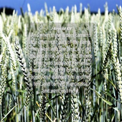 Picture 04 - 2 Kings 7:8 KJV - And when these lepers came to the uttermost part - Bible Verse Picture