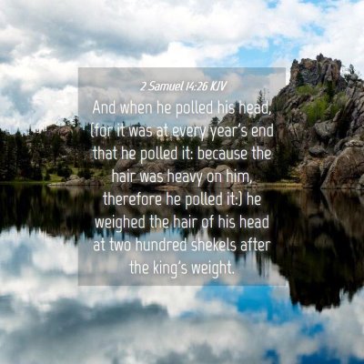 Picture 04 - 2 Samuel 14:26 KJV - And when he polled his head, (for it was at every - Bible Verse Picture