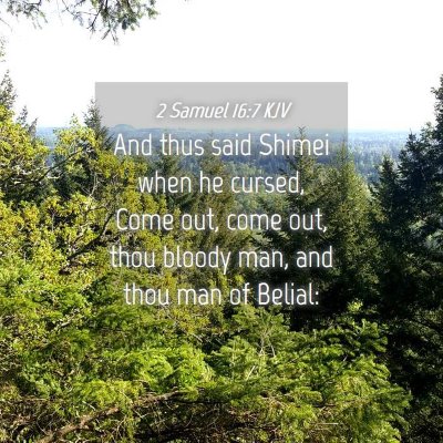 Picture 04 - 2 Samuel 16:7 KJV - And thus said Shimei when he cursed, Come out, - Bible Verse Picture