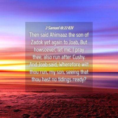 Picture 04 - 2 Samuel 18:22 KJV - Then said Ahimaaz the son of Zadok yet again to - Bible Verse Picture