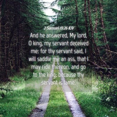 Picture 04 - 2 Samuel 19:26 KJV - And he answered, My lord, O king, my servant - Bible Verse Picture