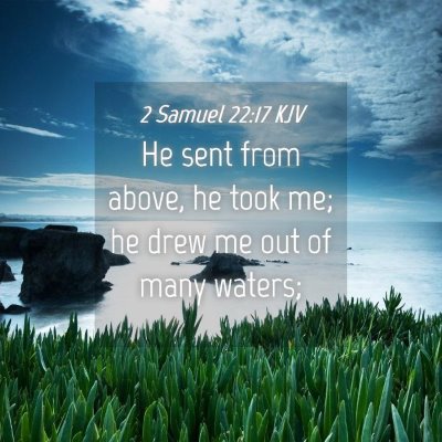 Picture 04 - 2 Samuel 22:17 KJV - He sent from above, he took me; he drew me out of - Bible Verse Picture