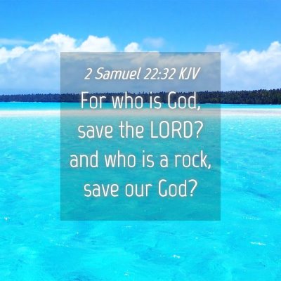 Picture 04 - 2 Samuel 22:32 KJV - For who is God, save the LORD? and who is a rock, - Bible Verse Picture