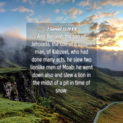 Picture 04 - 2 Samuel 23:20 KJV - And Benaiah the son of Jehoiada, the son of a - Bible Verse Picture