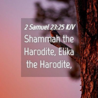 Picture 04 - 2 Samuel 23:25 KJV - Shammah the Harodite, Elika the - Bible Verse Picture