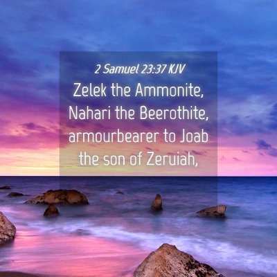 Picture 04 - 2 Samuel 23:37 KJV - Zelek the Ammonite, Nahari the Beerothite, - Bible Verse Picture