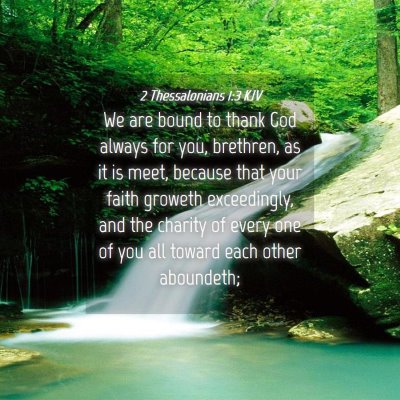 Picture 04 - 2 Thessalonians 1:3 KJV - We are bound to thank God always for you, - Bible Verse Picture